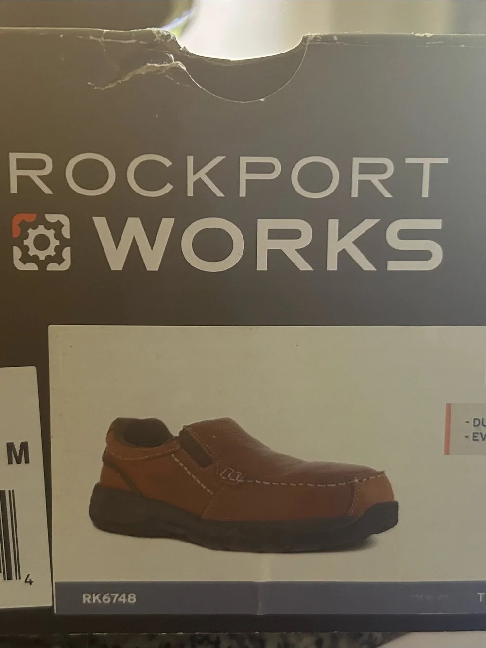 Rockport Tan Leather Steel Toed Slip-On Loafers Size 9M